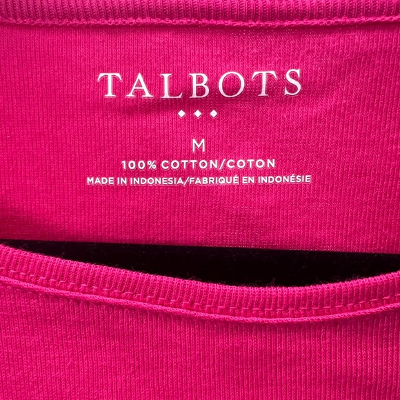 TALBOTS Cotton Long Sleeve Tee/ Cabaret Pink - Picture 3 of 4